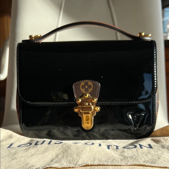 Louis Vuitton Handbags - Louis Vuitton Glossy Black Satchel with Gold Hardware